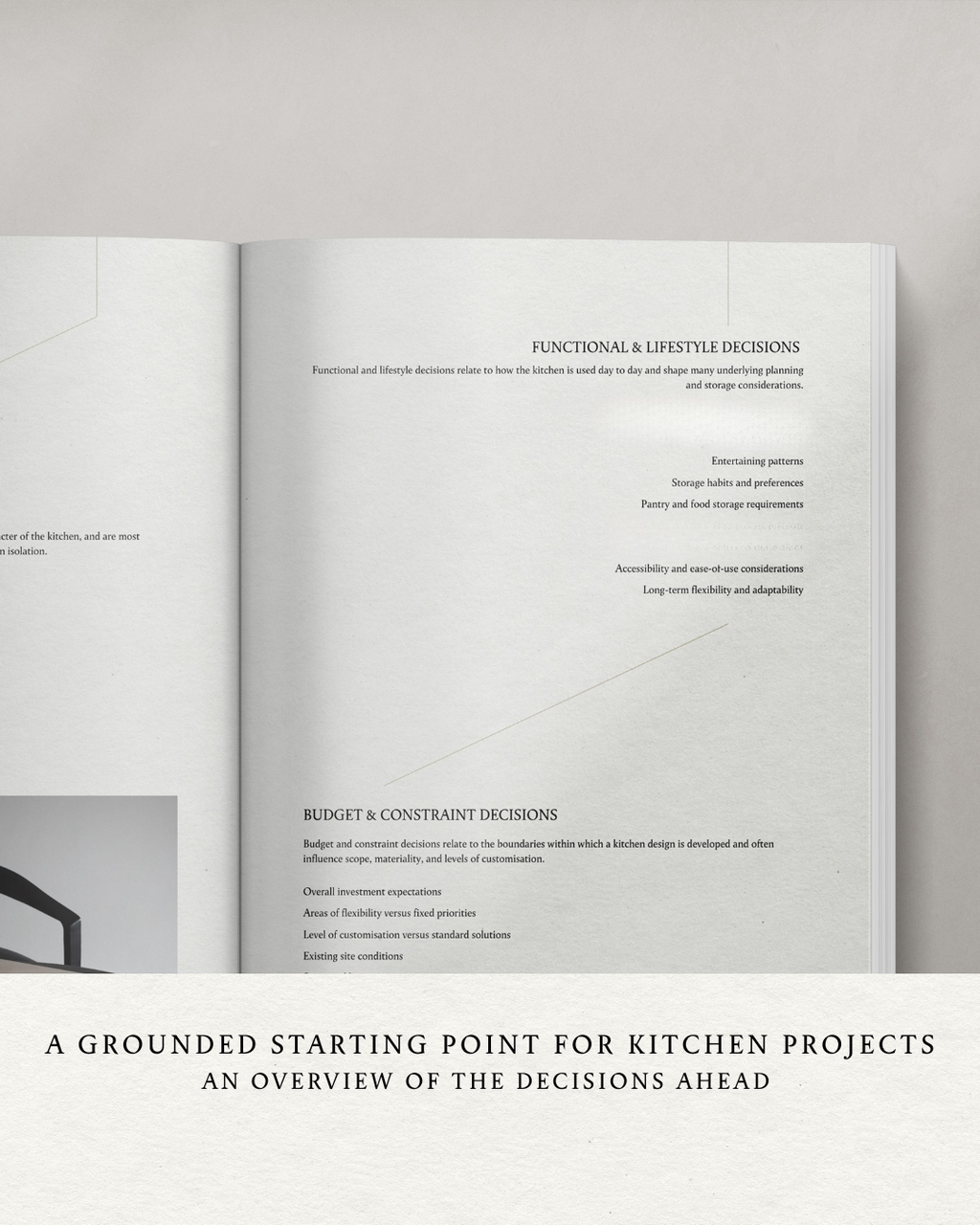 KEY KITCHEN DECISIONS